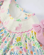 Load image into Gallery viewer, Rylee Faith Easter Bunny Embroidered Pom-Pom Short Sleeved Dress
