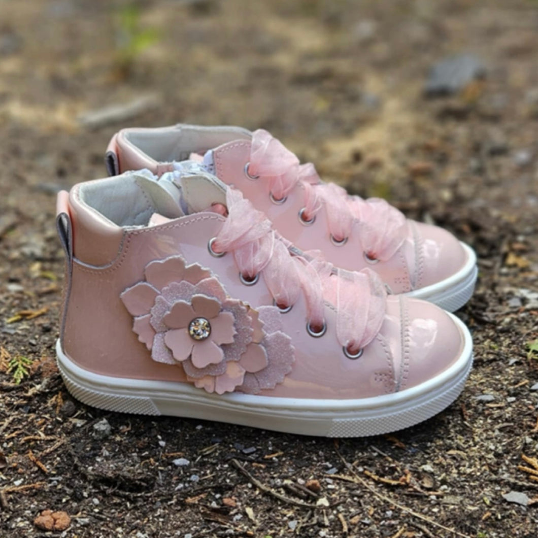 Andanines Pink Patent Hi-Top Boot 252506-4