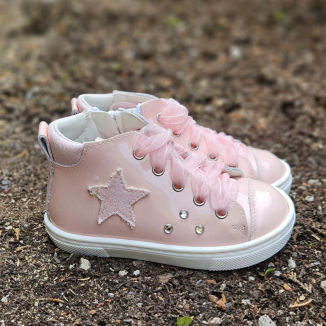 Andanines Pink Patent Hi-Top Boot 252508-3