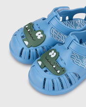 Load image into Gallery viewer, Igor Tobby Crocodile Blue Jelly Sandal
