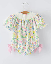Load image into Gallery viewer, Rylee Faith Easter Bunny Embroidered Pom-Pom Short Sleeved Romper
