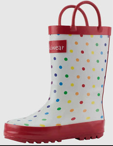 Oaki Rainbow Polka Dot Wellie