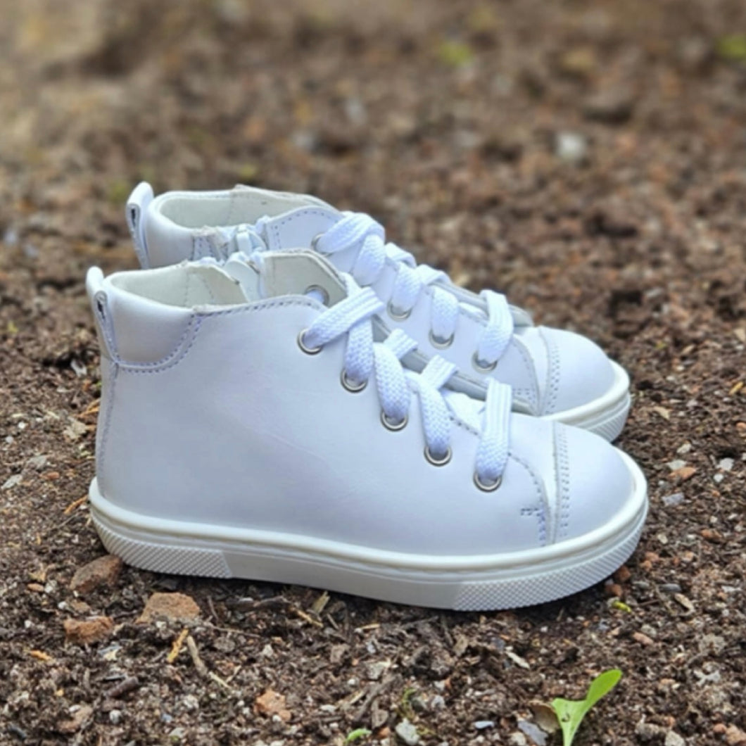 Andanines White Leather Hi-Top Boot 251436-4