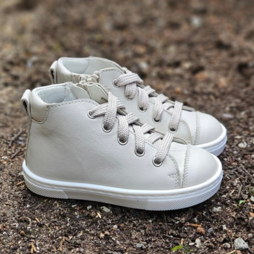 Andanines Beige Leather Hi-Top Boot 251436-4