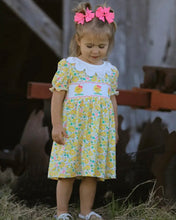 Load image into Gallery viewer, Rylee Faith Easter Yellow Chick Embroidery Floral Dress
