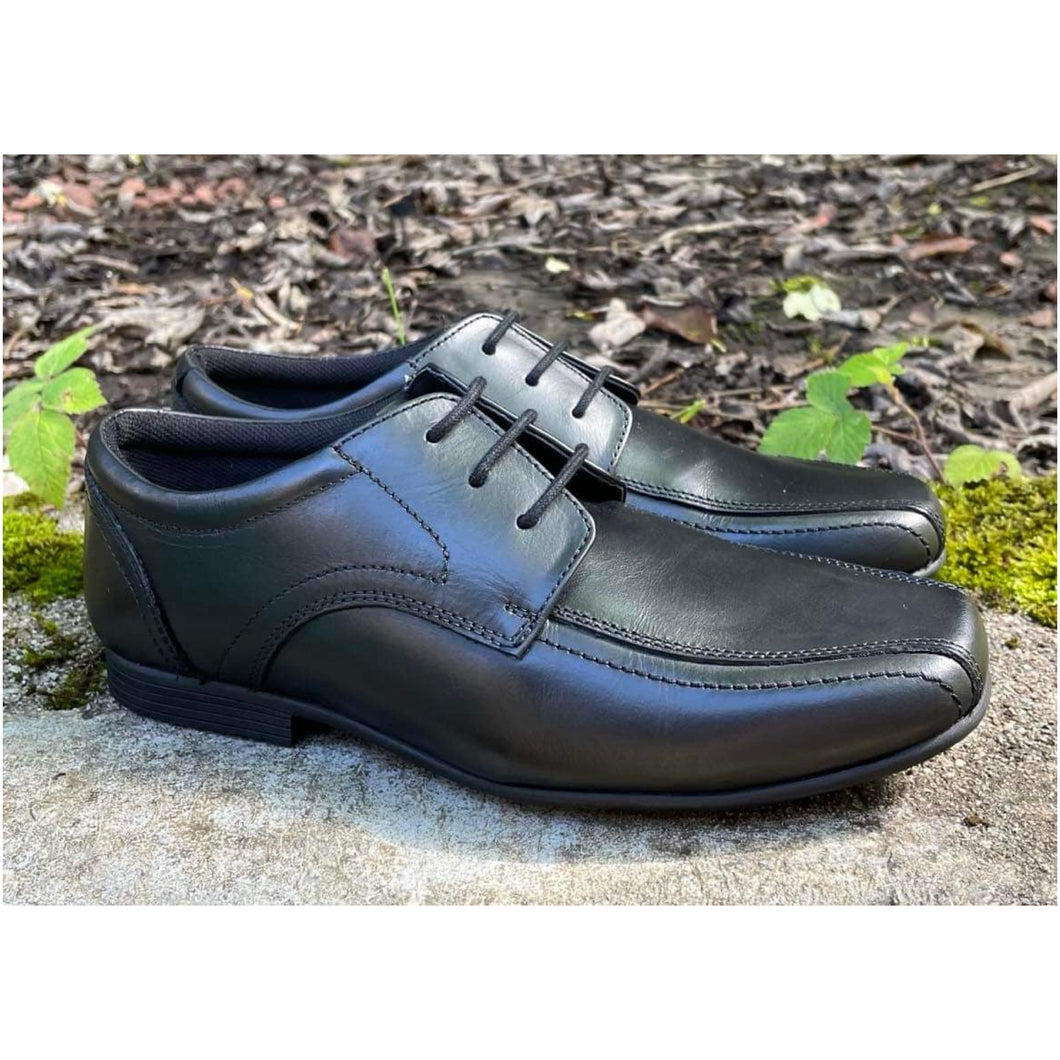 Term Black Leather School Shoe Finn
