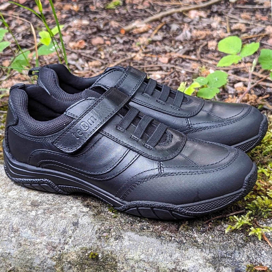 Term Maxx Black Leather School Shoes