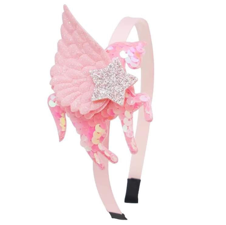 Unicorn & Star Sequins Hairband Pink