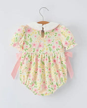 Load image into Gallery viewer, Rylee Faith Easter Bunny Embroidery Smocking Romper

