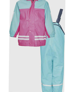 Playshoes Pink/Turquoise Rainsuit