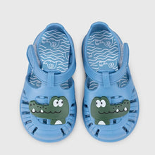 Load image into Gallery viewer, Igor Tobby Crocodile Blue Jelly Sandal
