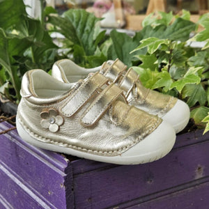 Andanines Metallic Gold Leather Pre-Walker 242204