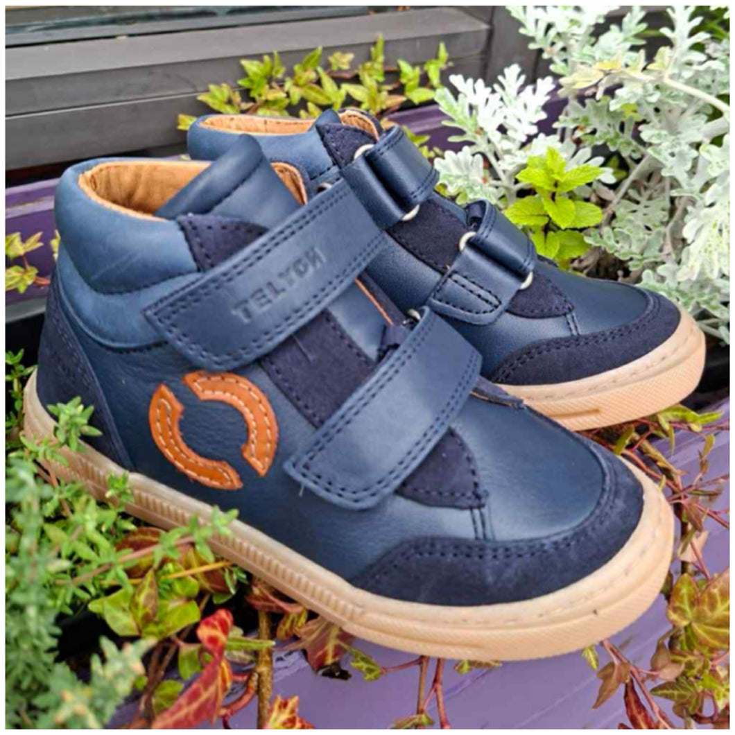 Telyoh Tom Logo High Dark Blue Hi-Top Boot