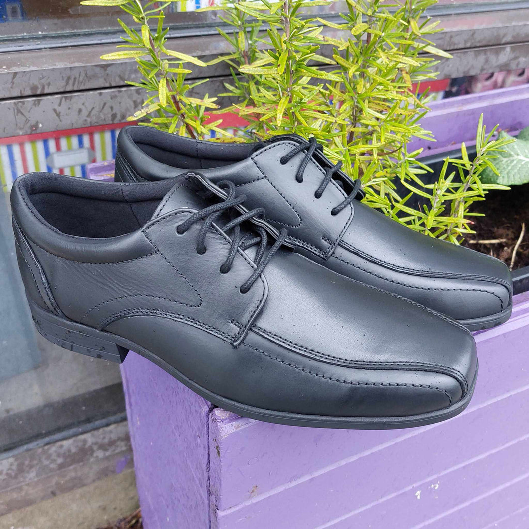 Term Edward Black Leather School Shoes