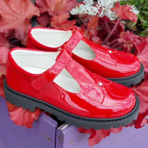 Andanines Red Patent School Shoe 252421