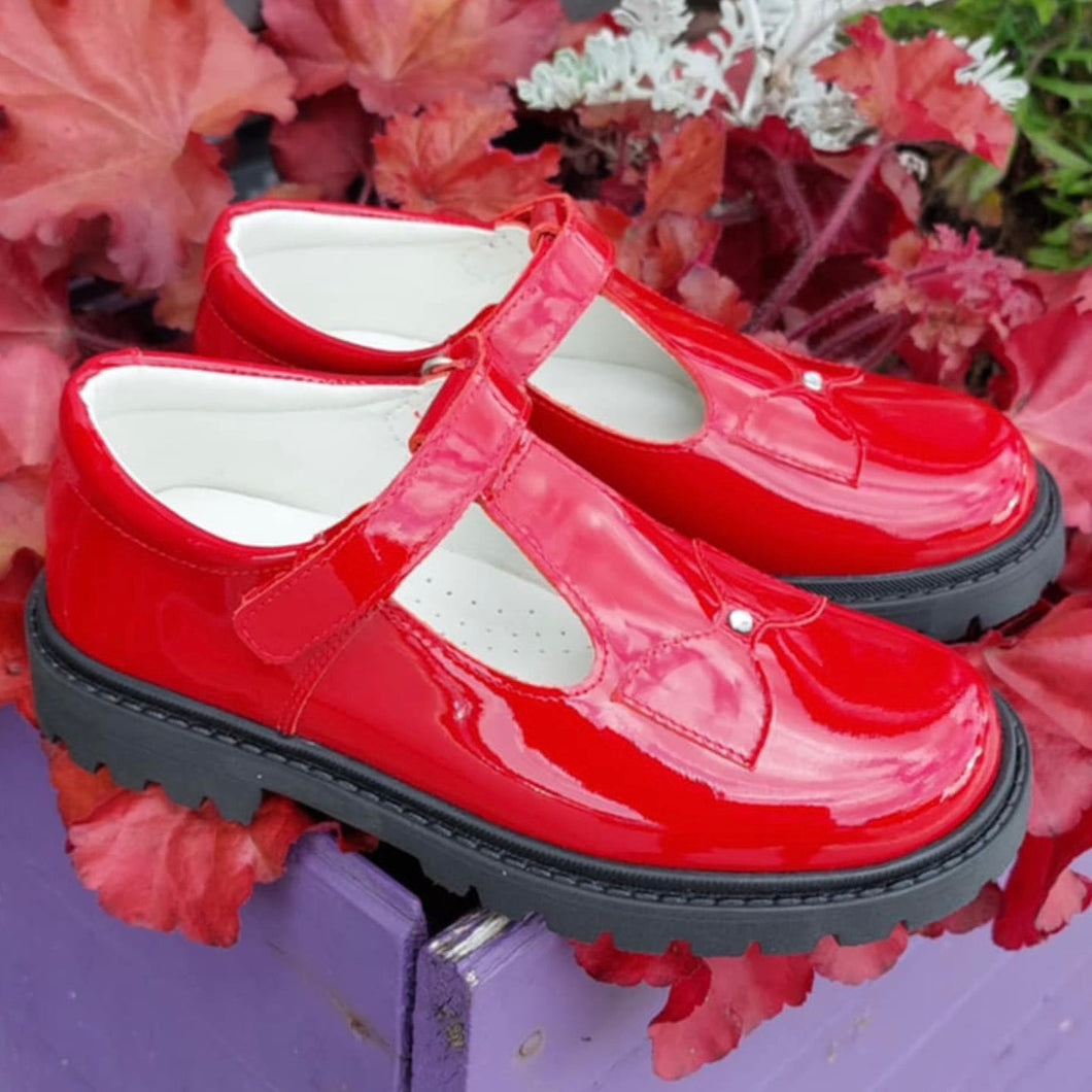 Andanines Red Patent School Shoe 252421