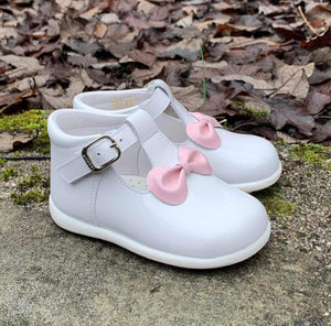 Andanines 202848 White Patent Pink Bow
