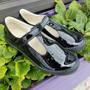 Froddo Mia T Black Patent School Shoes