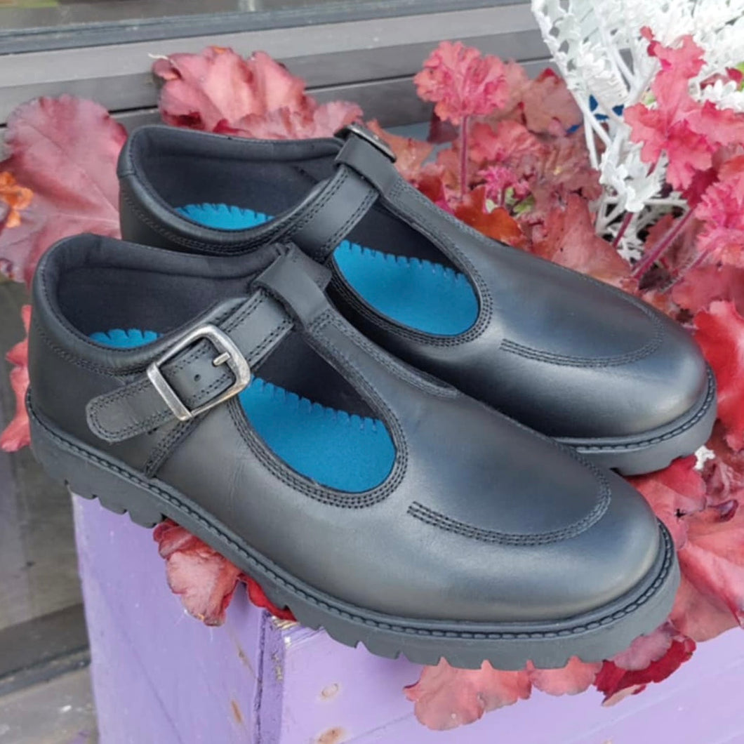Term Black Leather School Shoe Emily