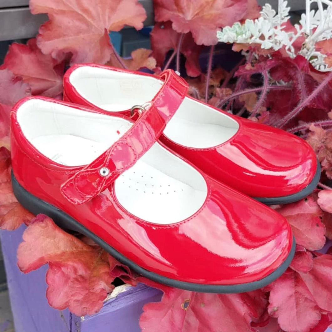 Andanines Red Patent School Shoe 252603
