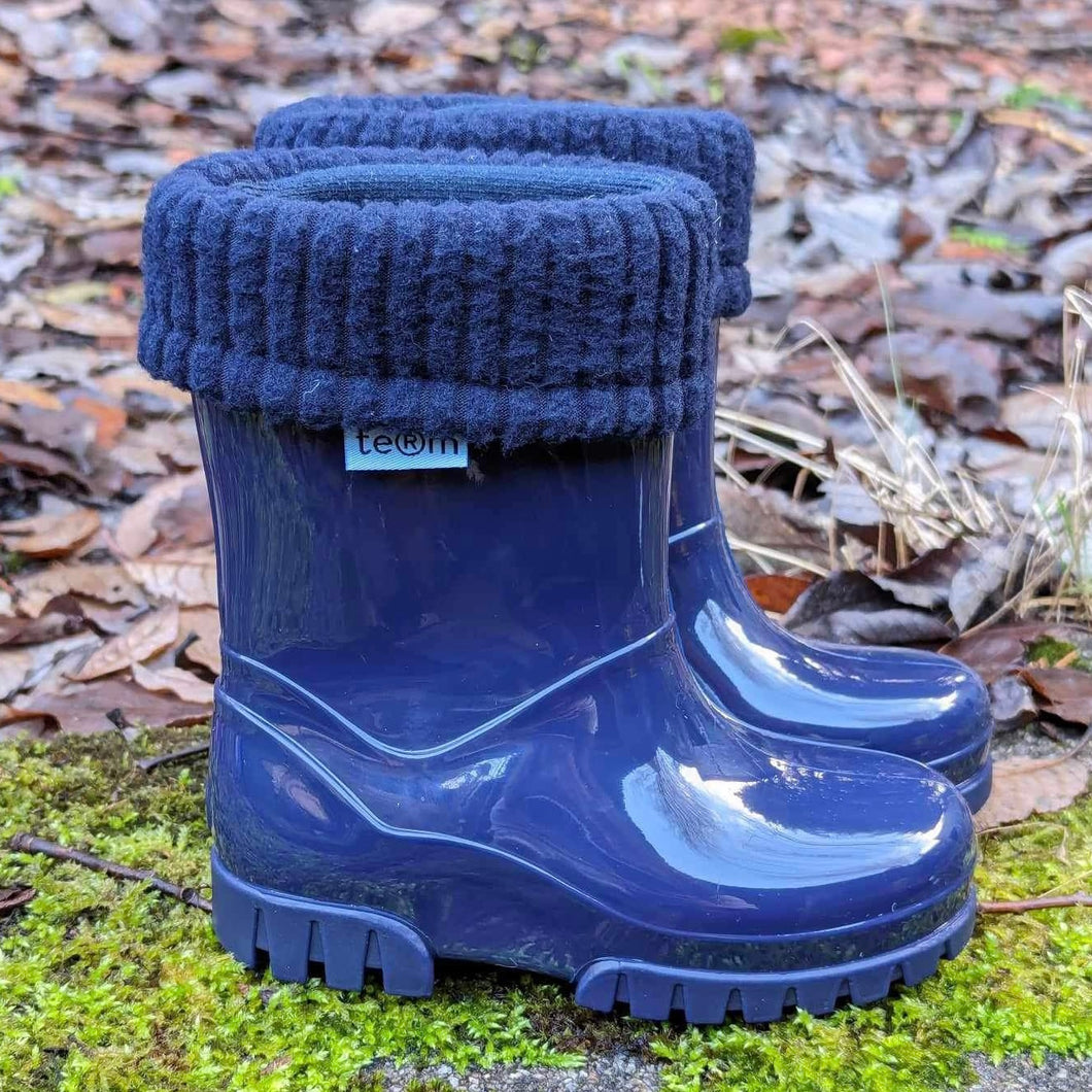 Term Navy Wellies With Removable Lining