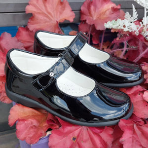 Andanines Black Patent School Shoe 252603