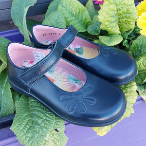 Petasil Bonnie Navy Leather School Shoes