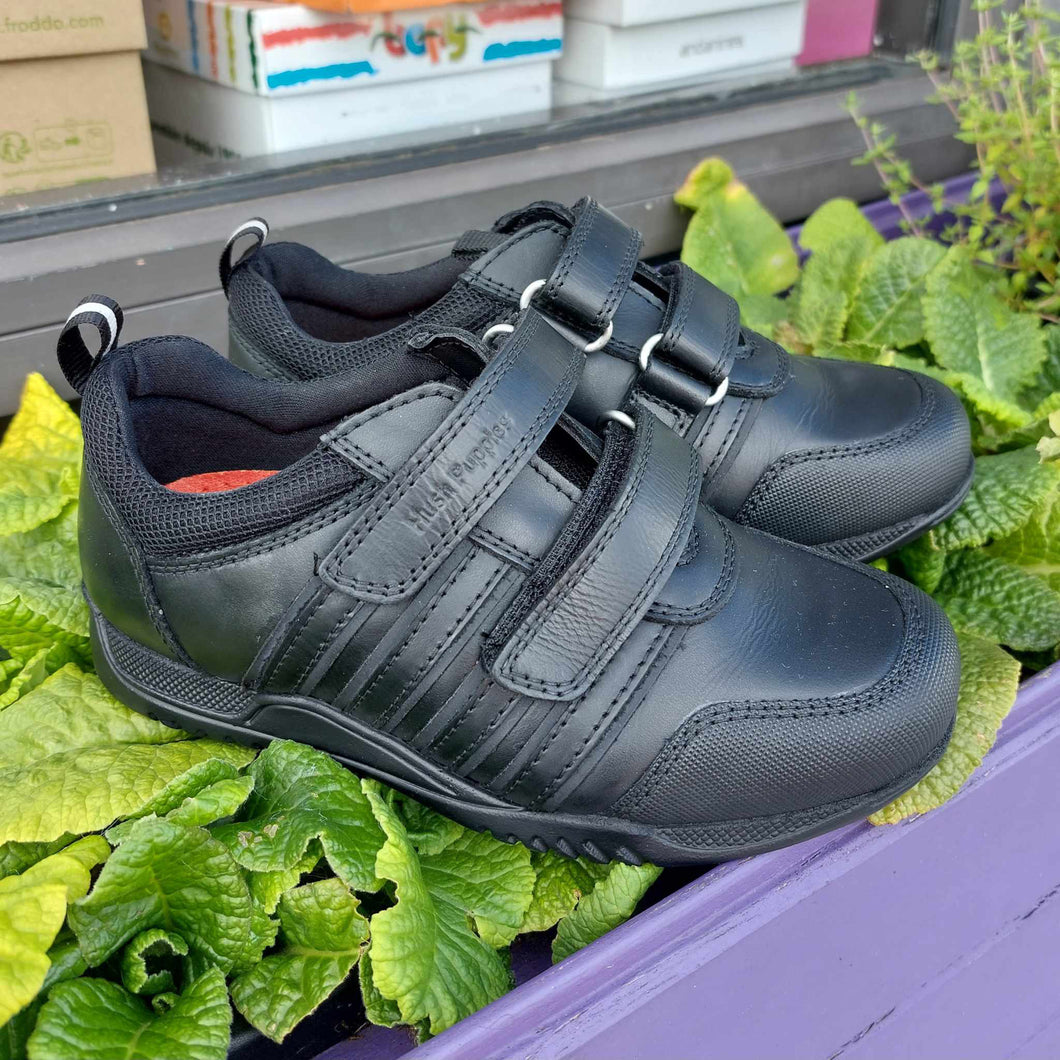 Hush Puppies Josh Black School Shoes