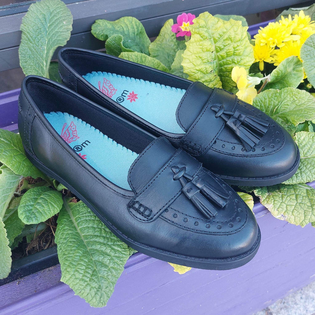 Term Harley Black Leather School Shoes