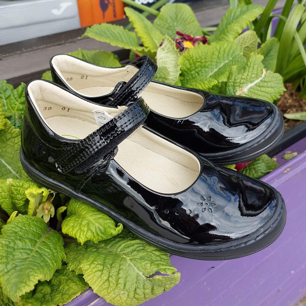 Froddo Mia Black Patent School Shoes