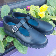 Load image into Gallery viewer, Term Connie Black Leather School Shoes
