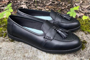 Term Harley Black Leather School Shoes