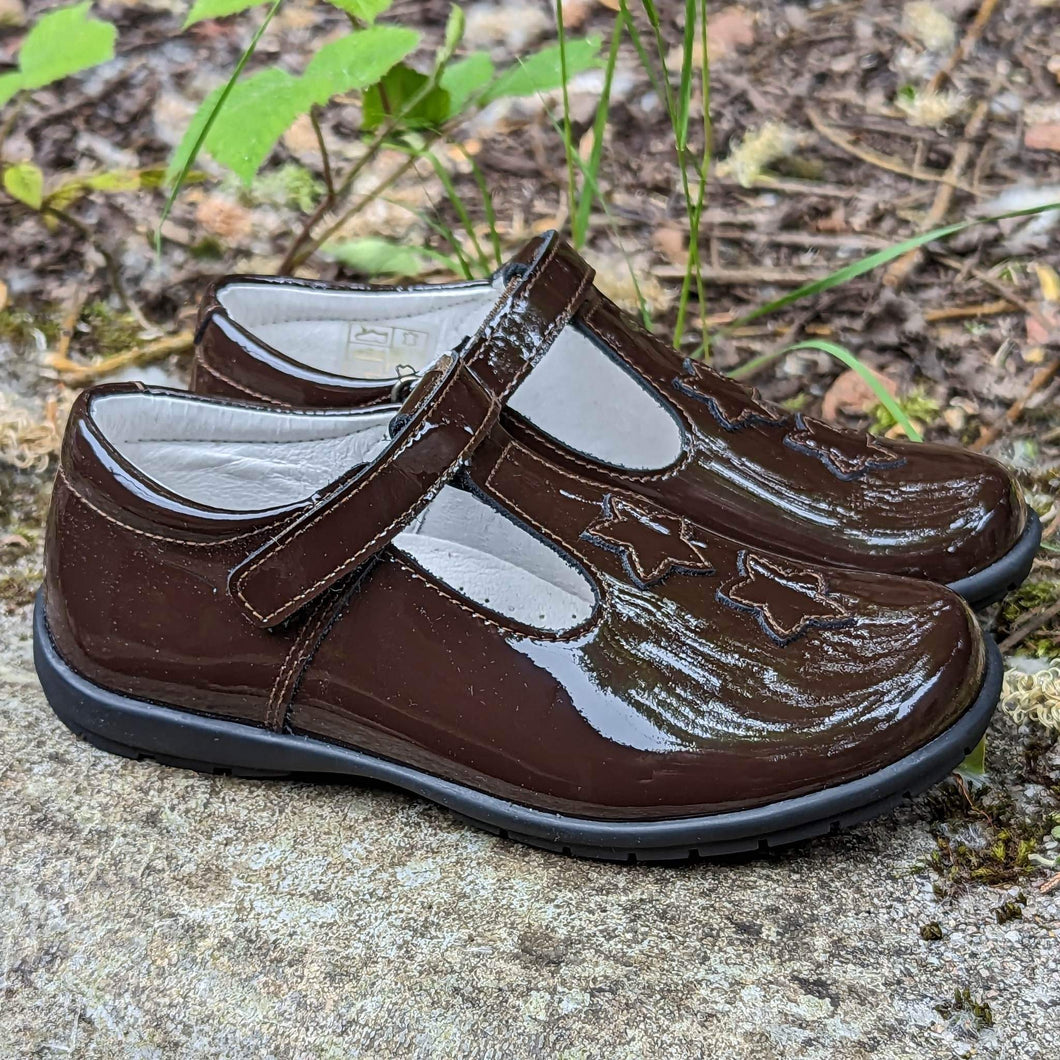 Andanines 232676-6 Brown Patent School Shoes