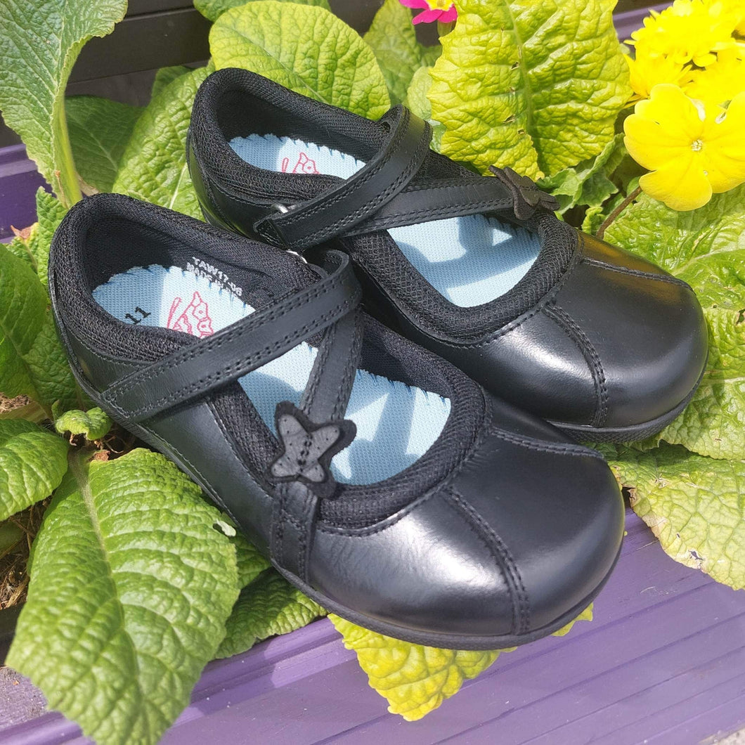 Term Zara Black Leather School Shoes