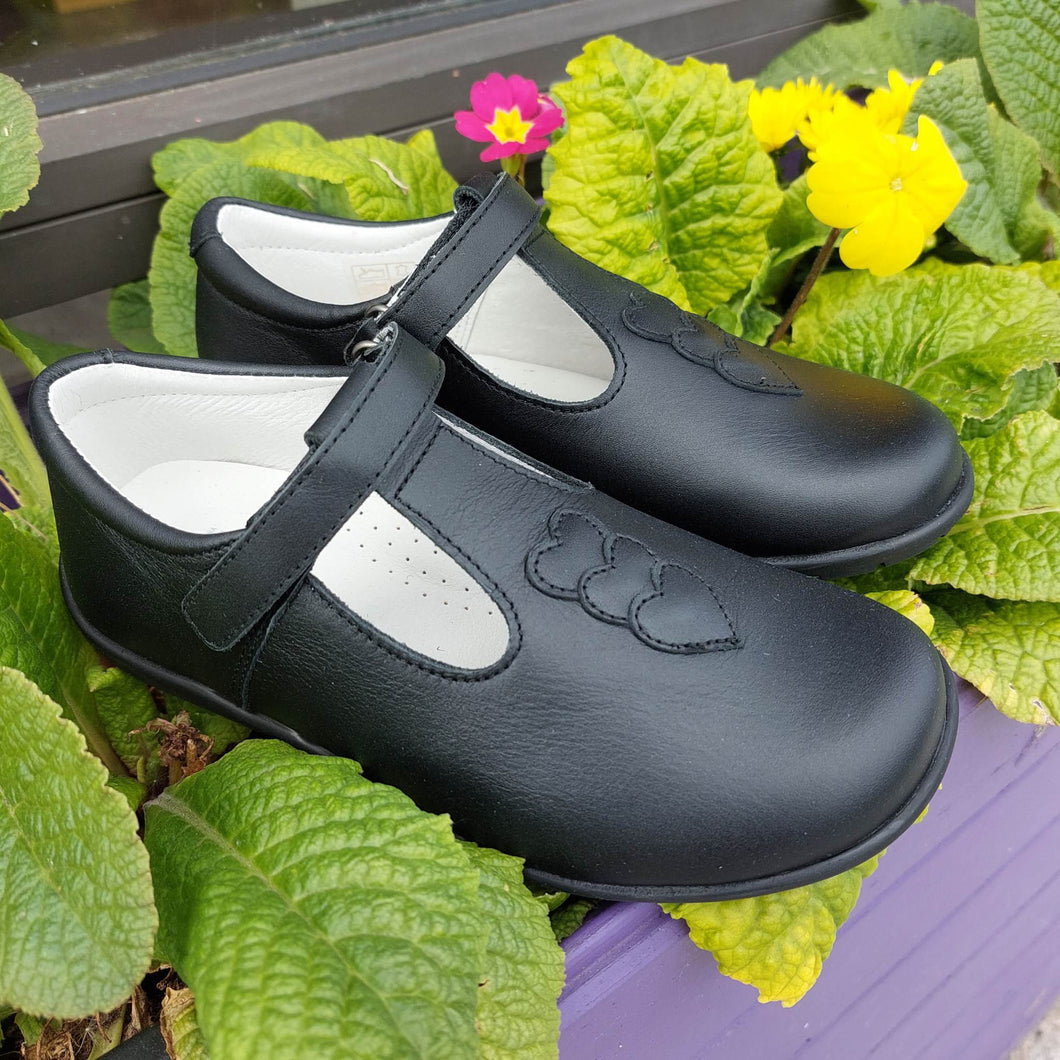 Andanines 212594-7 Black Leather School Shoes