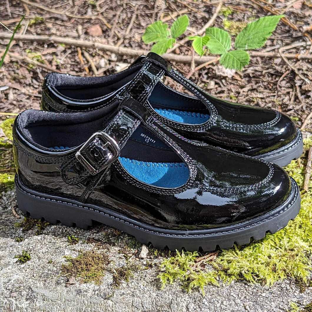 Term Emily Black Patent School Shoes
