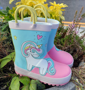 Unicorn Wellies Mint Pink