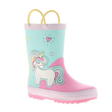 Load image into Gallery viewer, Unicorn Wellies Mint Pink
